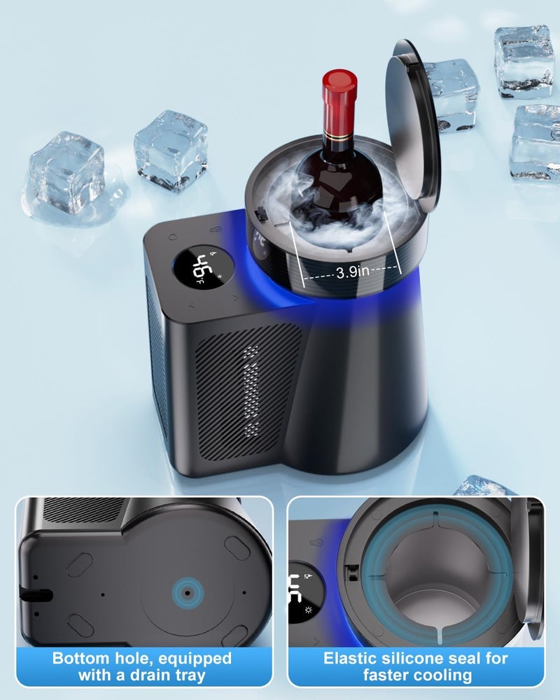 Newise ​ Wine Chiller & Temperature Keeper for Standard 750ml Bottles, Electric Chiller Maintains Perfect Temp, Low-Noise, Christmas Gift Set for Wine Lovers​ - Image 4